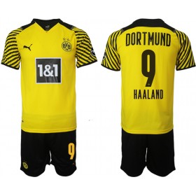 Camisolas de futebol Borussia Dortmund Erling Haaland 9 Criança Equipamento Principal 2021/22 Manga Curta